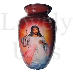 Urna Funeraria de la Divina Misericordia, Contenedor para Cenizas, Recuerdo Funerario, Elegante, Religioso, Espiritual, Duradero - Product Image 2