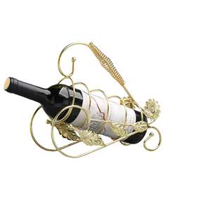 Porte-bouteille à vin en métal pour une bouteille, support à vin de table, rangement décoratif pour vin, pour bar à domicile - Product Image 1