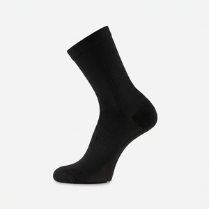 <b>Men's</b> Black Crew <b>Socks</b> Solid Color Knitted Regular Style Daily Wear - Product Image 3