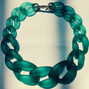 MARONEW Collier ras du cou en résine plastique dépolie, chaîne cubaine Llink, acrylique, pour femme, tendance - Product Image 6