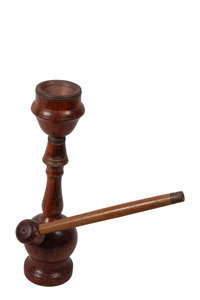 Chicha en bois artisanale, pipe à fumer traditionnelle, objet décoratif pour la maison et les acheteurs de cadeaux - Product Image 2