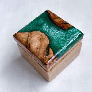 Caja de Joyería de Resina Epoxi Personalizable, Ecológica, Pintada a Mano, para Anillos, Decoración del Hogar - Product Image 2