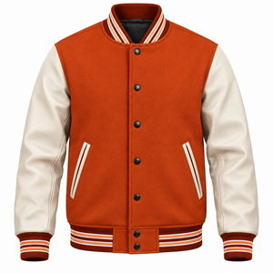 Veste universitaire d'hiver pour homme, personnalisée, brodée sur le devant, de haute qualité, 100% toile de laine, imperméable, coupe-vent, bicolore - Product Image 1