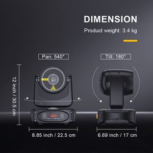 SHEHDS Luz Láser de Cabeza Móvil de 3W, Proyector de Patrones de Animación RGB, Luz Láser para DJ con DMX512 de 26 Canales, Solución de Iluminación para Discotecas - Product Image 2