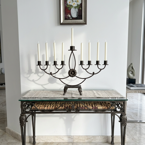 Candélabre en fer forgé fait main, style vintage classique, élégance, décoration intérieure, artisanat métallique de KHP Vietnam - Product Image 3