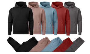 Conjunto Deportivo de Invierno para Hombre, Ligero, Informal, de Forro Polar Suave, 100% Algodón, Personalizable, Sudadera con Capucha y Pantalones Deportivos para Correr - Product Image 2