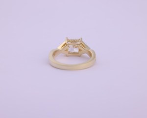 แหวนเพชรทรงปรินเซสคัท 1.02 กะรัต ดีไซน์ไขว้ สำหรับเพชรเพาะเลี้ยง ทองคำ 14K สีเหลือง สำหรับขอแต่งงานแฟนสาว - Product Image 6
