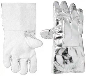 Premium Industrial Safety Working High Heat Resistant Aluminum <b>Fire</b> Resistant High Quality Reflection Safety Welding Gloves - Product Image 6