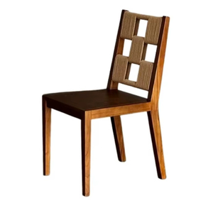 Chaise de salle à manger moderne, durable et minimaliste en bois massif avec dossier en rotin tressé pour la maison, le bureau, l'appartement, l'hôtel (Meubles de maison) - Product Image 1