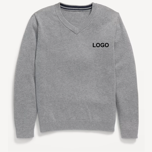 เสื้อสเวตเตอร์แขนยาวสีเทาเข้มแบบสวมสำหรับนักเรียนมัธยม - Product Image 1