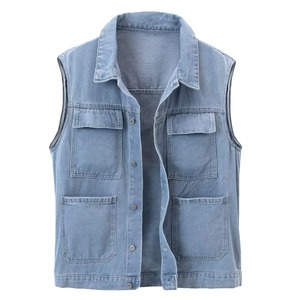 Gilet en jean réversible pour homme, nouvelle collection, design personnalisé, qualité supérieure, confortable, séchage rapide, sans manches, imperméable et coupe-vent - Product Image 1