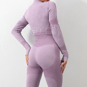 Conjunto de yoga sin costuras de alta calidad para mujer, 2 piezas, ropa deportiva para gimnasio, conjunto de yoga. - Product Image 6