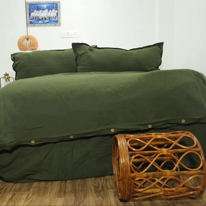 Ensemble de housses de couette 3 pièces en lin naturel 100% lavé à la pierre, anti-bactérien - Product Image 4