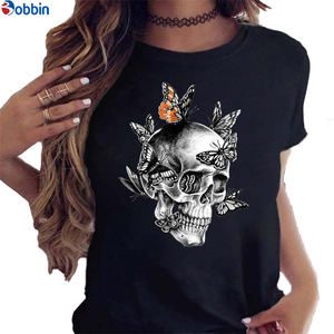 Camiseta de Verano con Estampado de Rosas y Mariposas, Blusa Blanca para Niña, Camiseta con Diseño Gráfico, Ropa Casual, Transpirable, Modelo Básico - Product Image 4