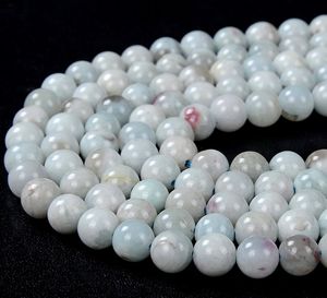 Perles rondes en amazonite naturelle blanche, pierres précieuses, pour la fabrication de bijoux, bracelets, colliers, artisanat, brin complet - Product Image 3