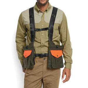 Gilet de chasse Upland sur mesure, orange beige, en toile, avec bretelles rembourrées réglables, service OEM, vente chaude - Product Image 2