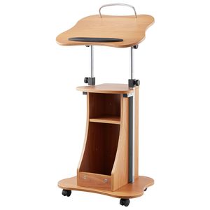 Scrivania Portatile in Legno da 43 Pollici con Ruote Bloccabili e Ampia Superficie di Lettura - Area di Stoccaggio Aperta - Product Image 1