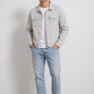 OEM Mens Denim Jean <b>Jacket</b> Casual Outwear Fall <b>Jacket</b> Denim Button up Coat Oversize Denim <b>Jacket</b> for Men acidwash fashion casual - Product Image 1