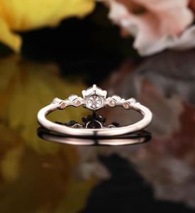 Moissanite Engagement <b>Ring</b> Yellow Gold for <b>Women</b> Vintage Prong <b>Set</b> Diamond Anniversary <b>Ring</b> Elegant Bridal Gift - Product Image 3