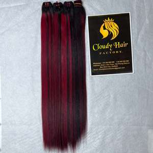 CDYHAIRVN Tissage de cheveux lisses comme des baguettes, couleur rouge piano, 100% cheveux humains vietnamiens, double épaisseur, extensions lisses et soyeuses - Product Image 2