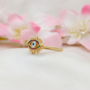 Gold Plated 925 Sterling Silver Cubic Zircon Devil's Eye <b>Fine</b> <b>Ring</b> Jewelry Enamel Drop Oil Evil Angel Eye Finger <b>Rings</b> - Product Image 4