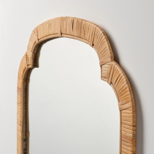 Handwicker Natural Rattan Wall <b>Mirror</b> Unique Farmhouse Boho Wall <b>Mirror</b> for Nursery, Bathroom, Living Room, Washroom - Product Image 2
