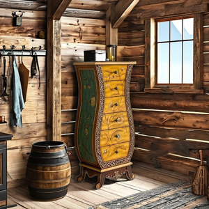 Solid Wood Storage Cabinet with 6 Shelves for Dining and Living Room Durable Traditional - Product Image 4