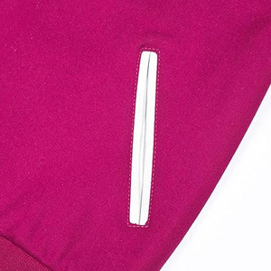 Custom <b>Red</b> Wool Varsity <b>Jacket</b> with Stand Collar White Sleeve Patchwork Design Sherpa Lined <b>Waterproof</b> - Product Image 3