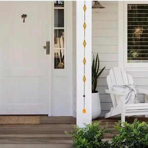 Chaîne de pluie décorative en métal finition or, forme antique, idéale pour hôtels, complexes hôteliers, cafés, aménagement extérieur haut de gamme - Product Image 5