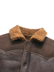Chaqueta de Cuero con Forro de Borrego Marrón para Hombre - Product Image 2