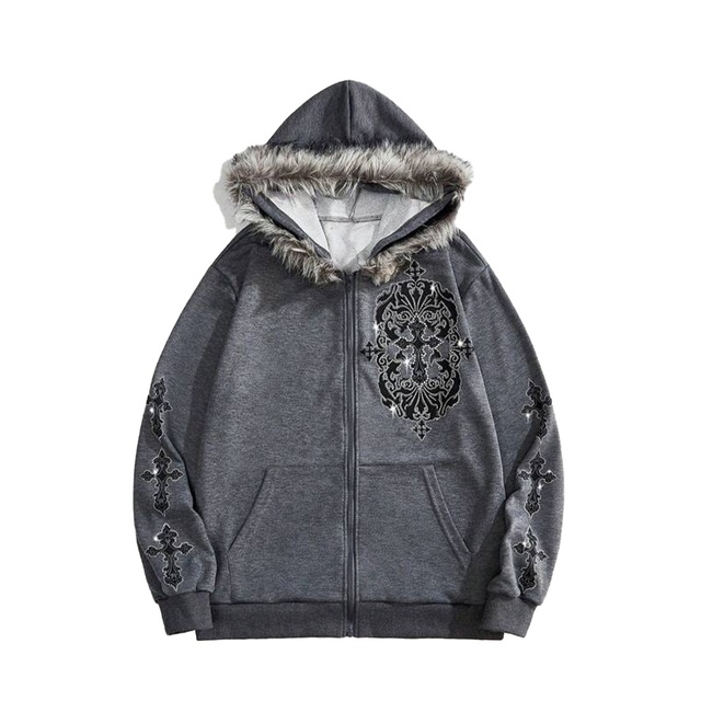 Fur Hood Jacket Men Y2K Style for 2025