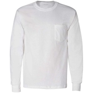 T-shirt personnalisé à manches longues pour homme avec poche, en coton premium, col rond, décontracté, pour le travail, OEM ODM, vente en gros de vêtements - Product Image 2