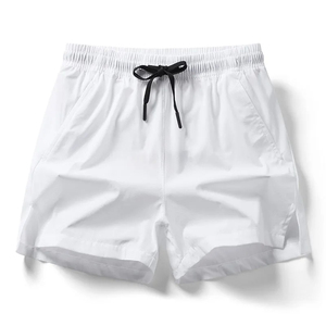 Men's Solid <b>Black</b> Quick Dry Drawstring Casual Shorts Mid Waist Polyester Short Shorts - Product Image 3
