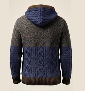 Proveedor OEM al por mayor: Sudadera con capucha de punto bordada de invierno, de alta calidad, gruesa, con teñido de color personalizado - Product Image 5
