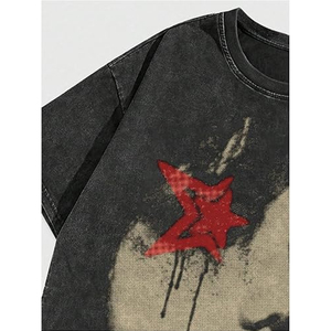 Men's Graphic Oversized Short Sleeve Tee <b>Shirt</b> <b>Y2K</b> Vintage Cool Acid Wash Streetwear Summer T-<b>Shirts</b> - Product Image 3