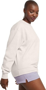 Sudadera de Cuello Redondo para Mujer, Color Sólido, 100% Algodón, Tejido de Punto, Corte Regular, Transpirable, para Otoño - Product Image 2