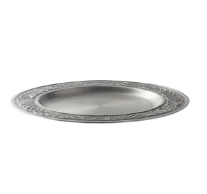 Assiette de service décorative en métal argenté avec bordure gravée pour la restauration, les hôtels et la cuisine - Product Image 5