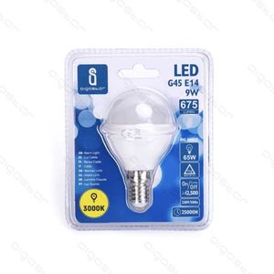 Lampadina LED G45 E14 9W 3000K Luce Bianca Calda 675 Lumen Ampio Angolo 25000H Lunga Durata Risparmio Energetico - Product Image 1