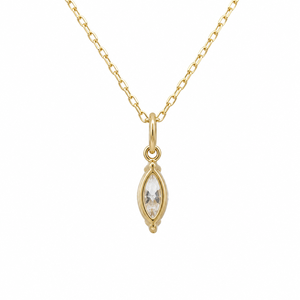 Collier de luxe tendance plaqué or jaune 14 carats avec moissanite certifiée GRA en forme de marquise pour femme – Idéal comme cadeau - Product Image 3