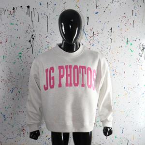 Sudadera JG PHOTOS ASH GREY con cuello alto, 100% algodón, con apliques bordados, cuello ancho, CLUSH SPORTS - Product Image 5