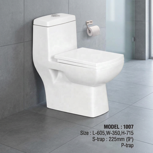 Modern One Piece WC Sanitary Ware Square Shaped Porcelain Bathroom <b>Ceramic</b> Commode Squatting <b>Pan</b> Chaozhou Supplier - Product Image 4