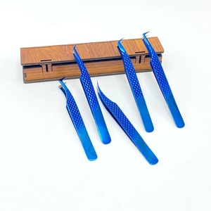 แหนบต่อขนตาพลาสม่าสีฟ้าปลายแหลมแหนบต่อขนตาสเตนเลสอย่างยั่งยืนแบบมืออาชีพจากญี่ปุ่น - Product Image 5