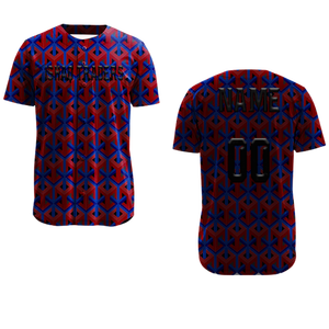 Camiseta de Béisbol Personalizada para Hombre, Adulto, Poliéster, Impresión por Sublimación, Uniforme Transpirable con Diseño de Periódico - Product Image 5