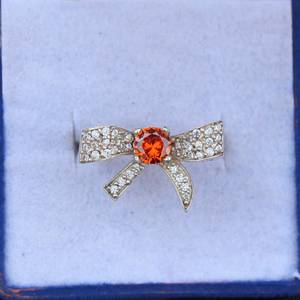 Bague en zircon orange, argent sterling, pierre précieuse, bague de fiançailles, bague de promesse, pierre de naissance de septembre, cadeau pour elle - Product Image 5
