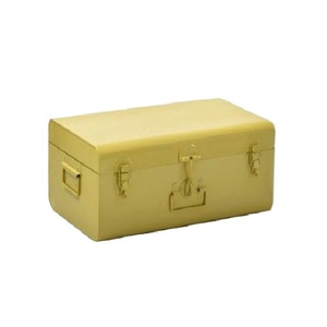 Boîte de rangement en métal rectangulaire bleue, design industriel, avec couvercle à charnières, organiseur d'outils, 1 niveau - Product Image 2
