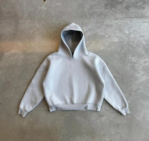 Sudadera con Capucha Beige para Hombre, Corte Regular, Felpa de Algodón, Informal, con Bolsillo Delantero, Estilo Vanguardista, Estampada - Product Image 3