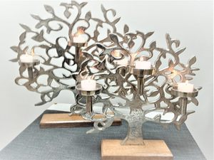 Support de bougie en métal Light Story avec trois bougies chauffe-plat, design contemporain, pièce décorative de table faite à la main - Product Image 3