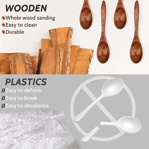 Cuillère à thé en bois naturel, cuillère à café, cuillère doseuse pour sucre, sel, épices, pour la maison, la cuisine, le café, le restaurant - Product Image 1