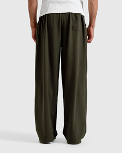 Pantalon de jogging décontracté pour homme, vert olive, coupe large, taille élastique, léger, en coton, polaire imperméable, respirant, écologique - Product Image 4