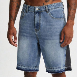 Pantalones Cortos de Mezclilla para Hombre, Estilo Casual Urbano, con Bolsillos en Color Contrastante, Tendencia Primavera-Verano - Product Image 2